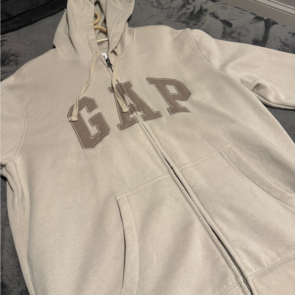 GAP Beige Zip-Up Hoodie